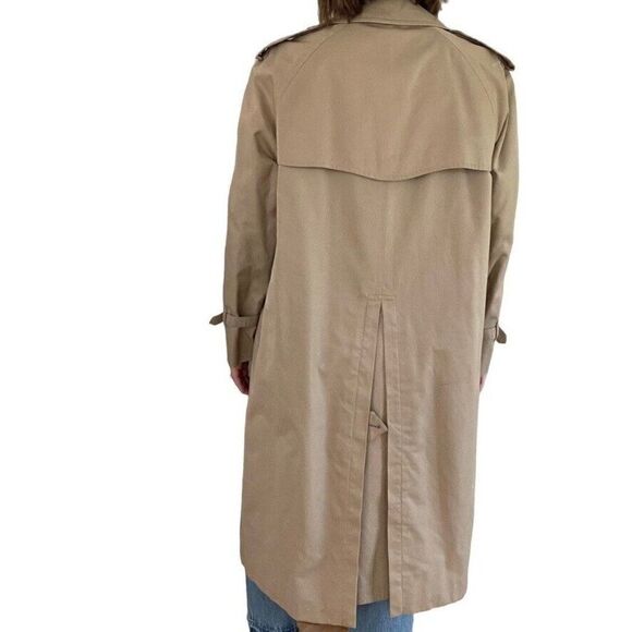 Vintage Mens Burberry Tan Khaki Beige Nova Check Long Trench Rain Coat 50 Short - Picture 6 of 12